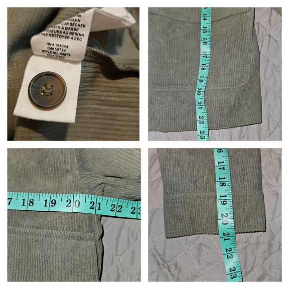 Avec Les Filles Green Corduroy Shacket Jacket L New - Picture 10 of 10